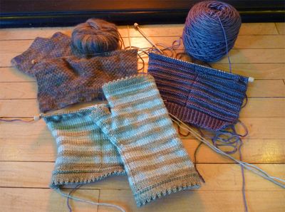 Knitting mittens