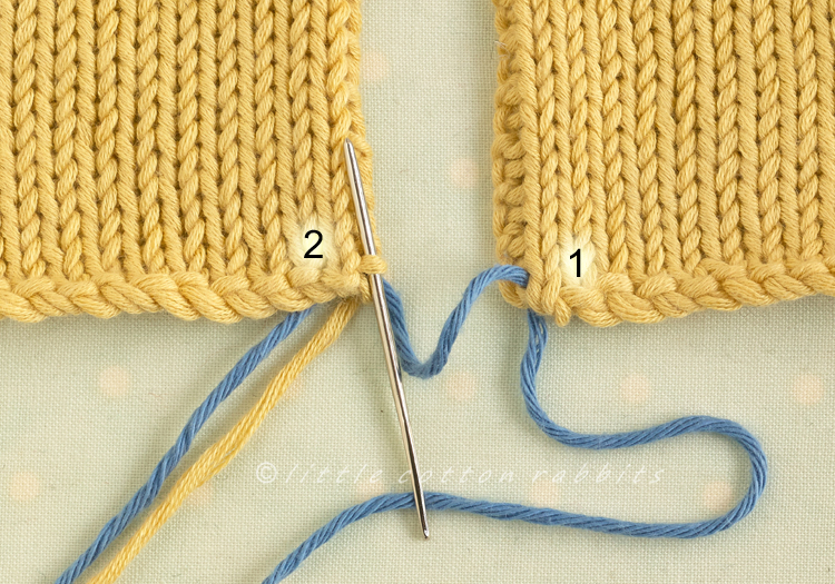 How to sew knitting pieces together and obtain a flat seam