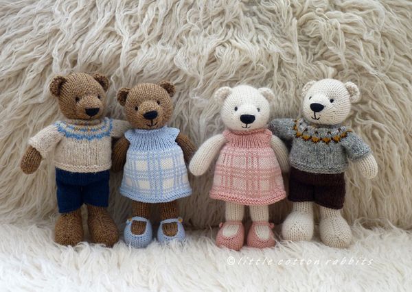 Little Bear bear-jacquard cotton knitted shorties - White