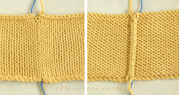 Back stitch deals knitting