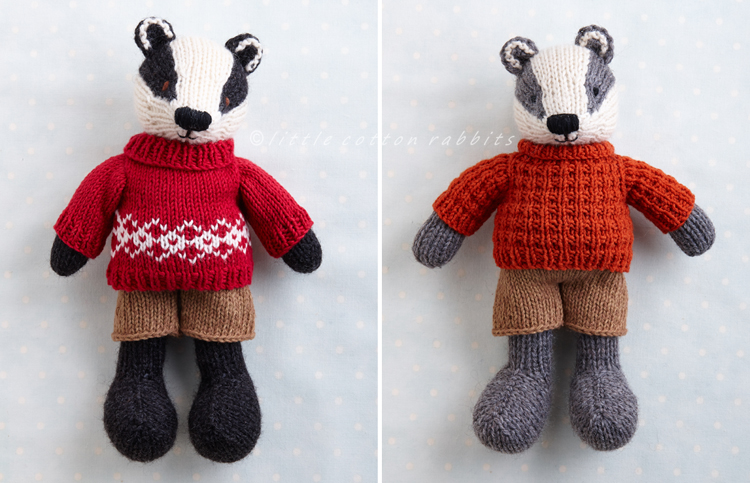 Badger with sweaters